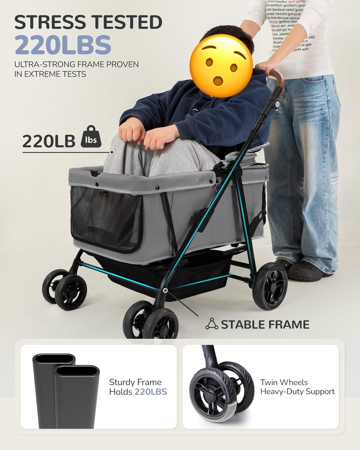 dog stroller for large & medium dogs (20–132, view 9
