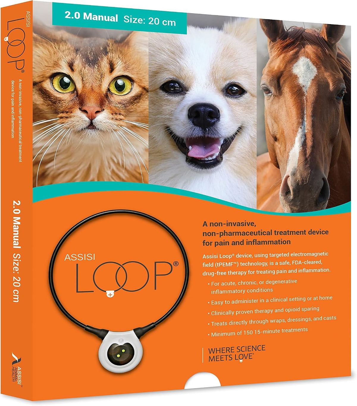 assisi loop 2.0 manual tpemf device for dogs, main product view