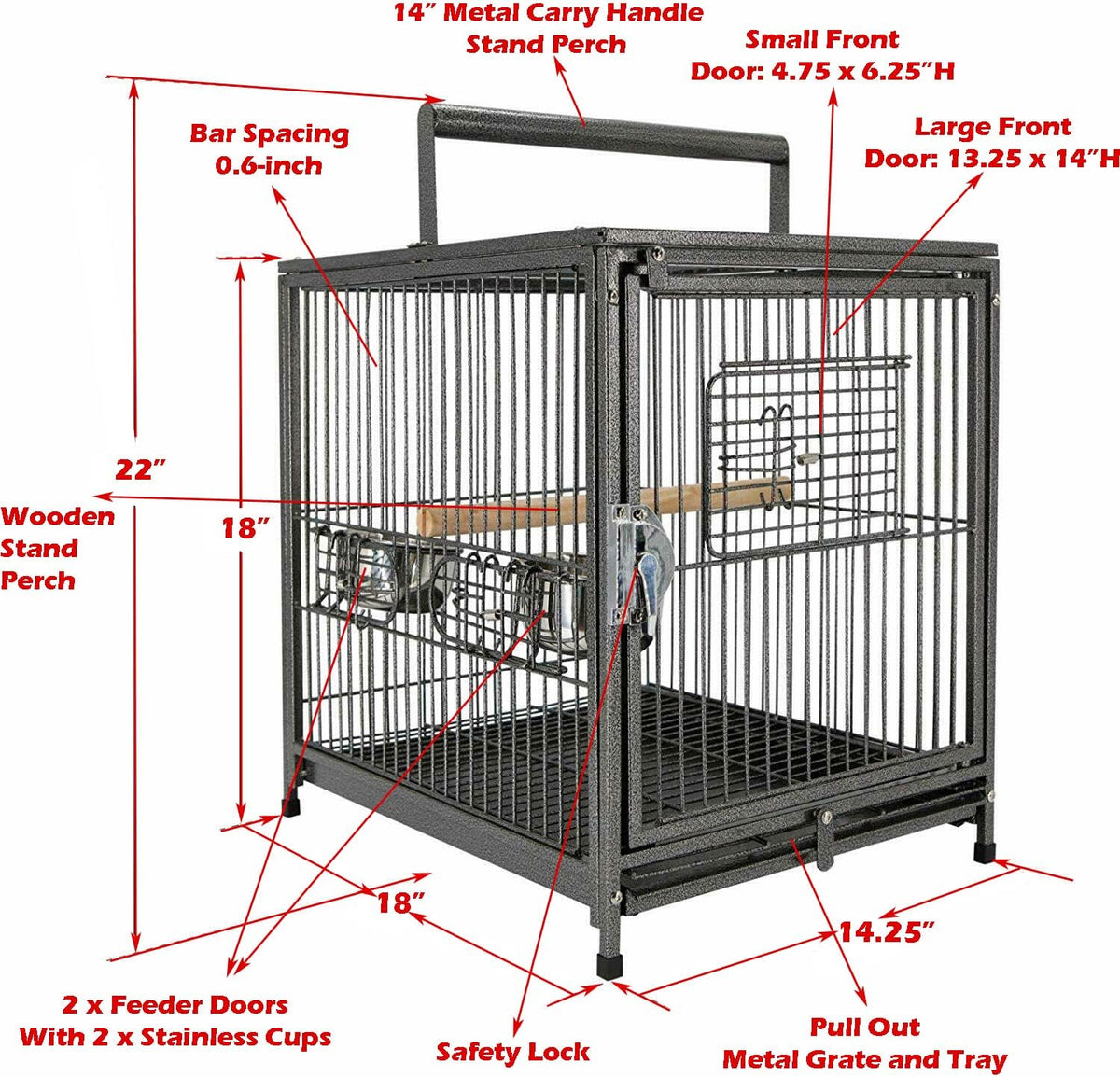 deluxe portable wrought iron bird travel parrot vet shown in use