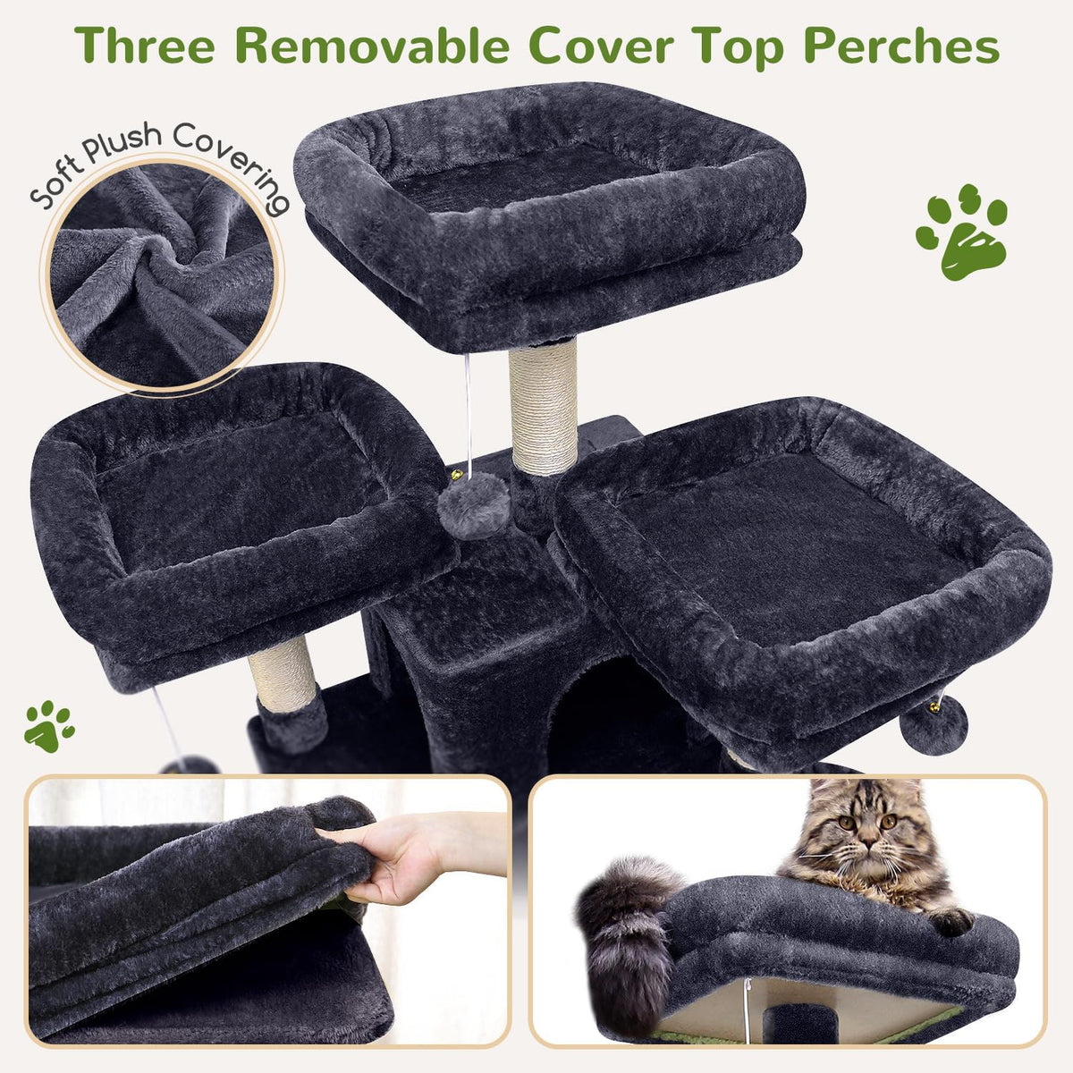 globlazer big xxl cat tower for indoor multiple shown in use