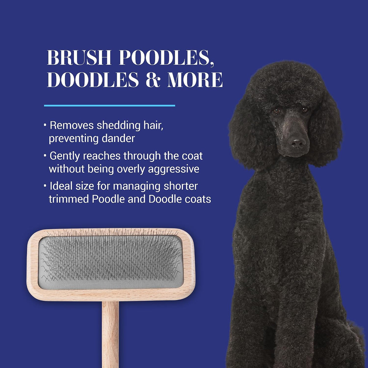 chris christensen mark iii slicker brush for dogs, close-up detail