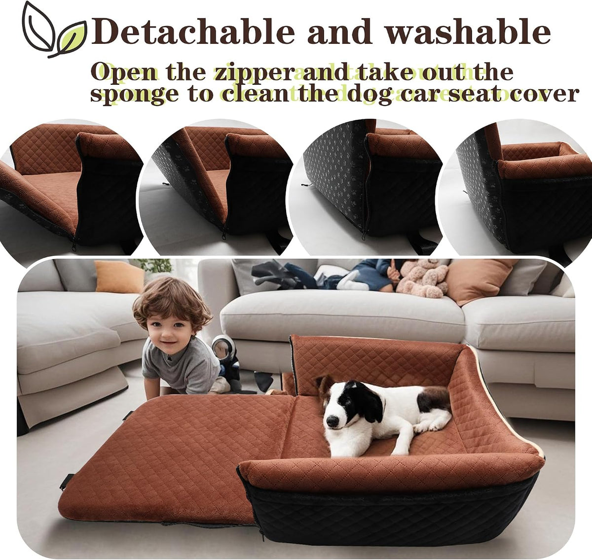 dog car seat bed 2 in 1 for showing dimensions
