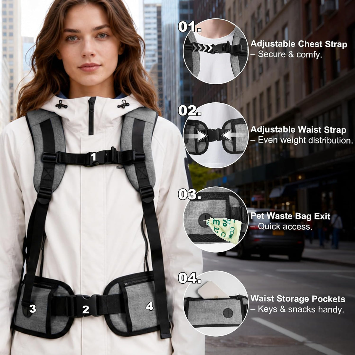 pet carrier backpack for small dogs & cats, close-up detail