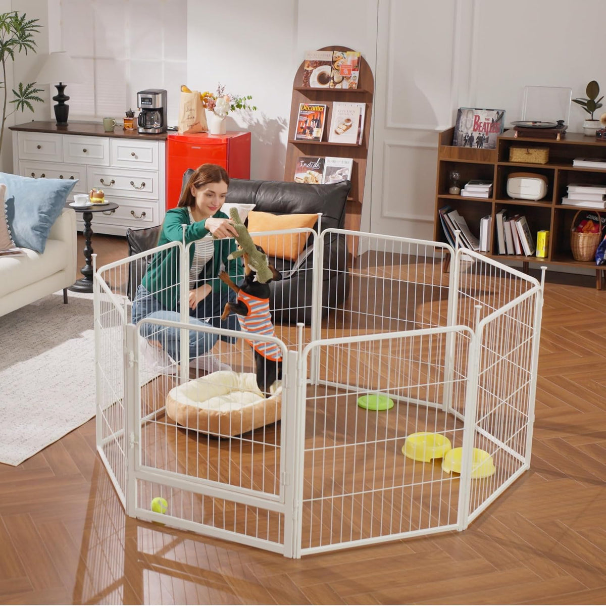 sunsgrove dog playpen indoor, 40 inch 2 panels on a desk or shelf