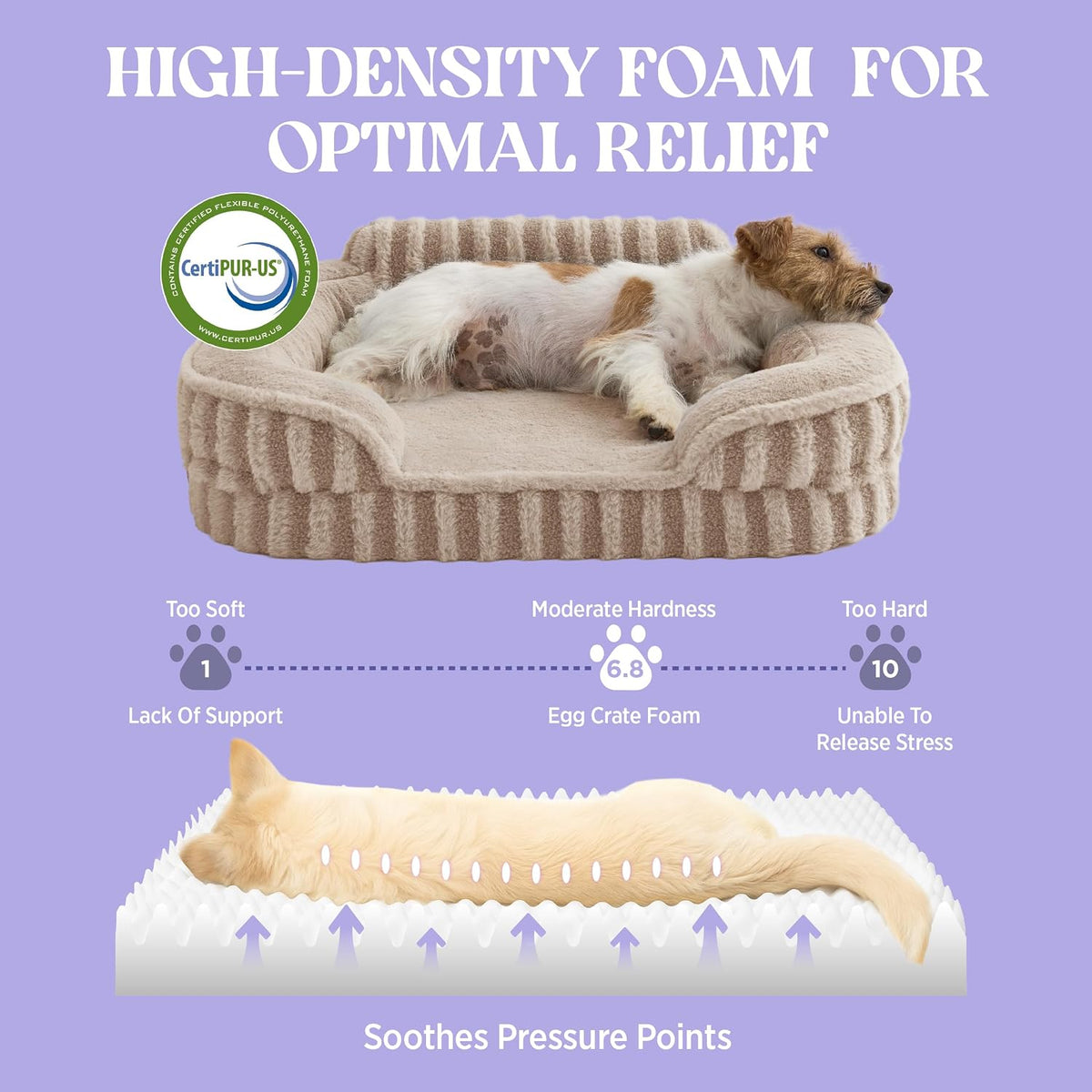 le sure cute cozy high back orthopedic dog, side view