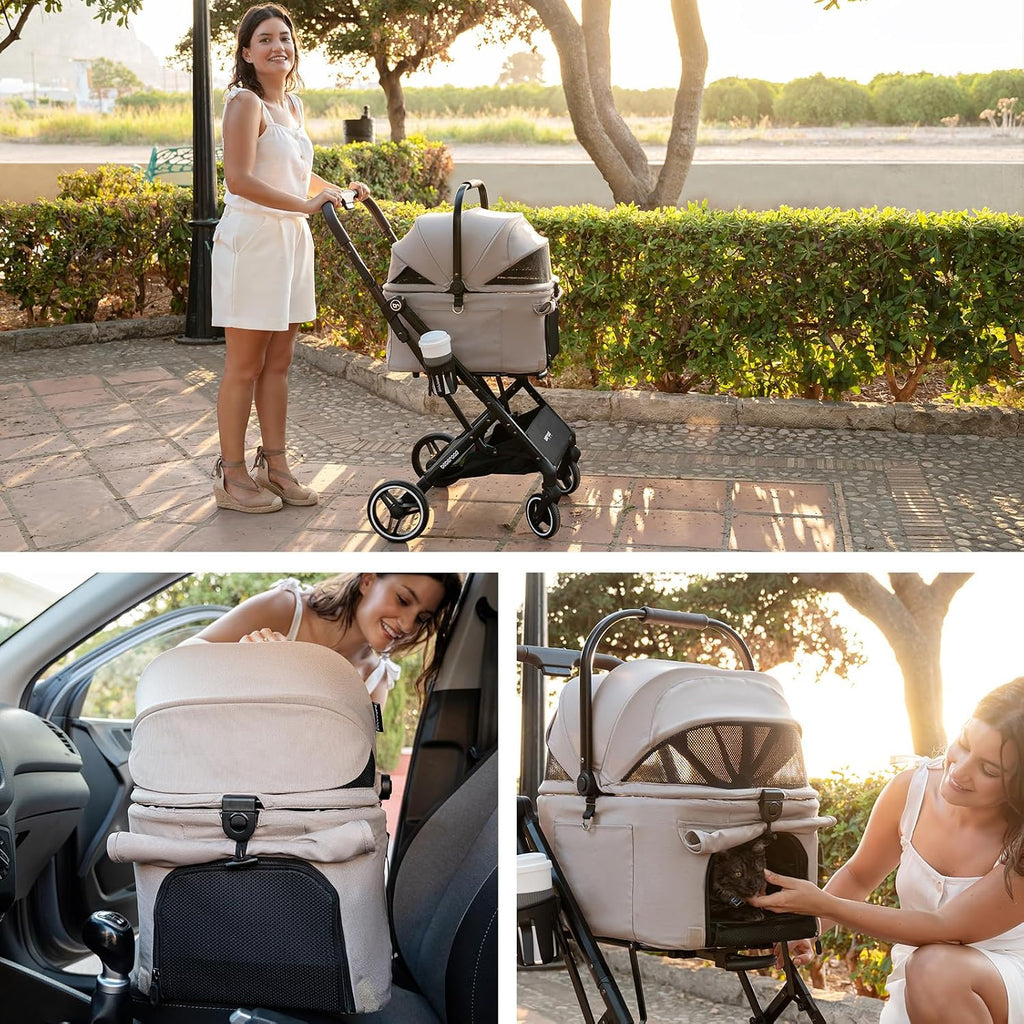 x2 pet stroller, dog cat stroller for small, view 9