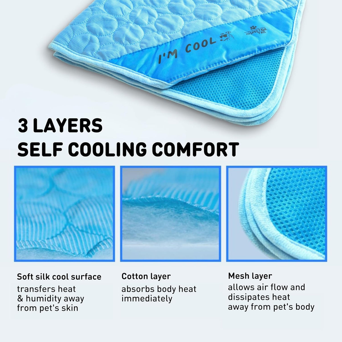 inspector tail dog cooling mat, indoor & outdoor, close-up detail