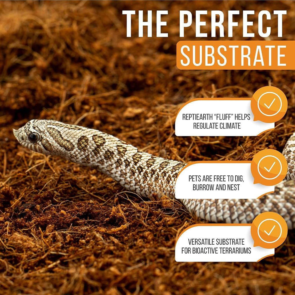 reptiearth reptile bedding, fluffy coconut fiber substrate 36, package contents