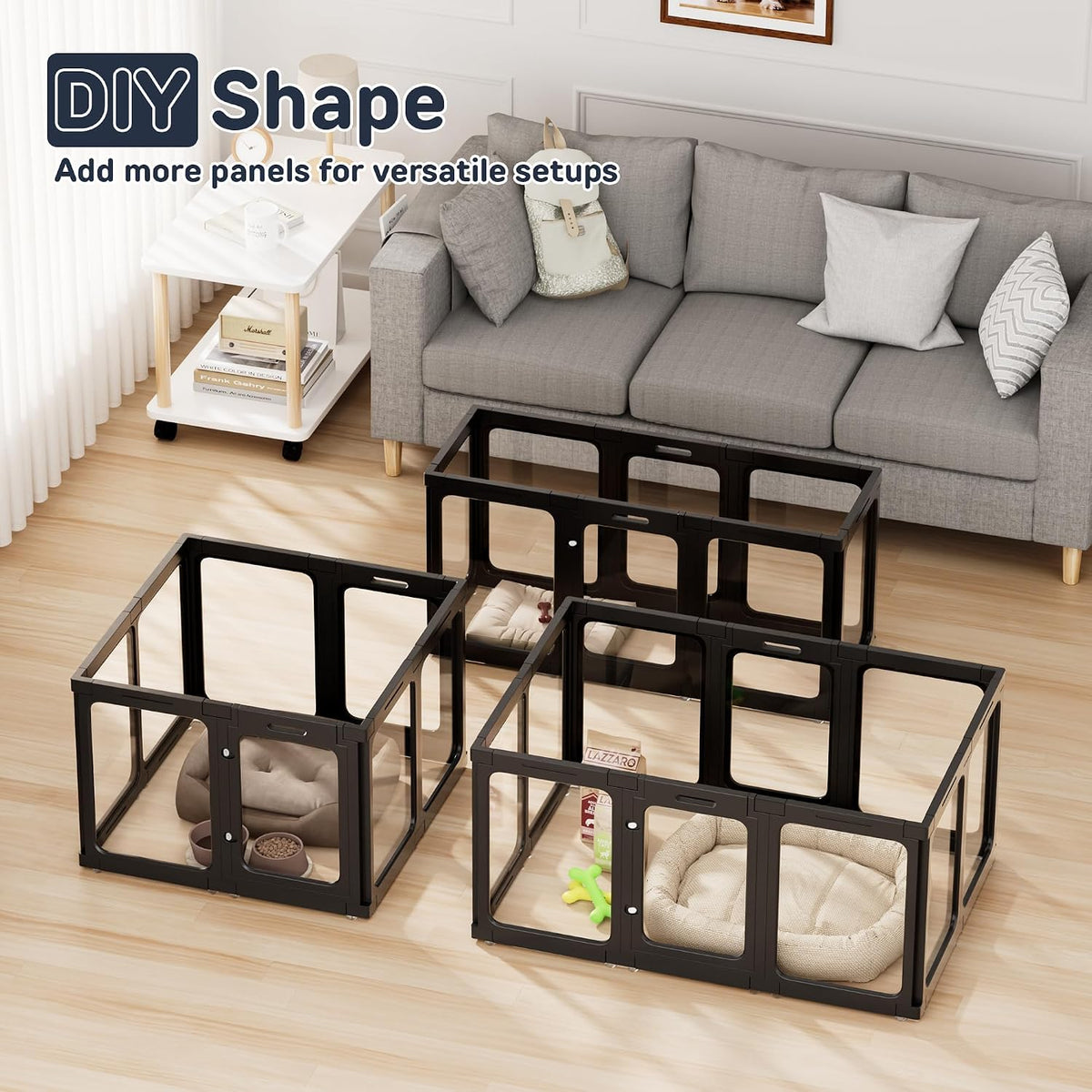 jalove dog playpen, 24" acrylic plastic pet playpen shown in use
