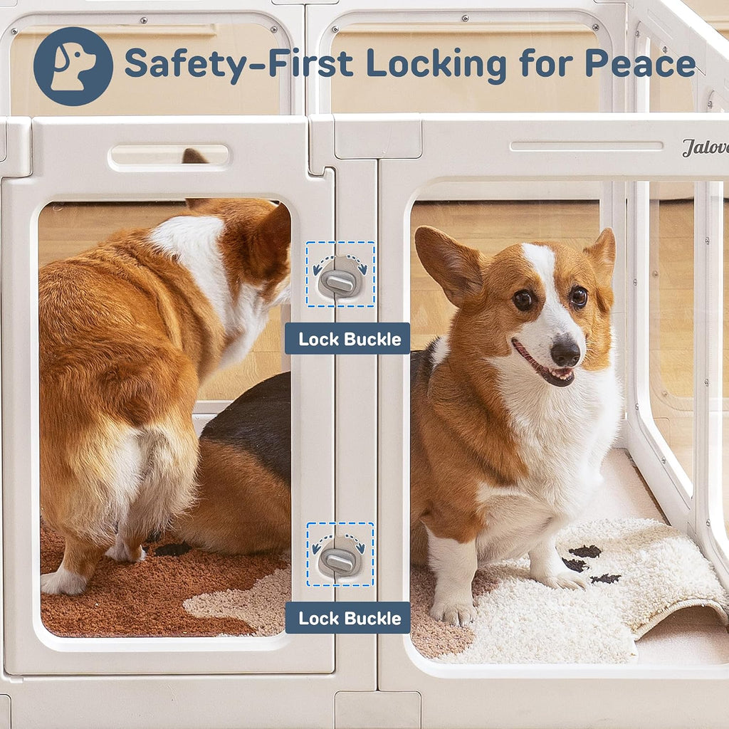 jalove acrylic indoor dog playpen for small and, close-up detail