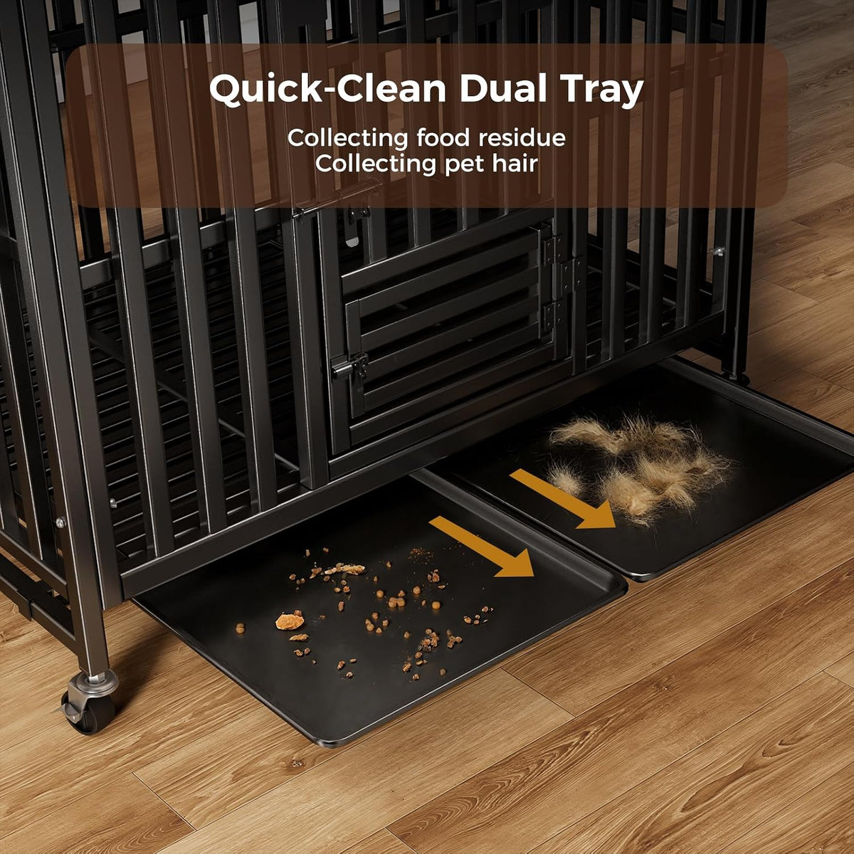 heavy duty dog crate, 43'' large indestructible cage, package contents