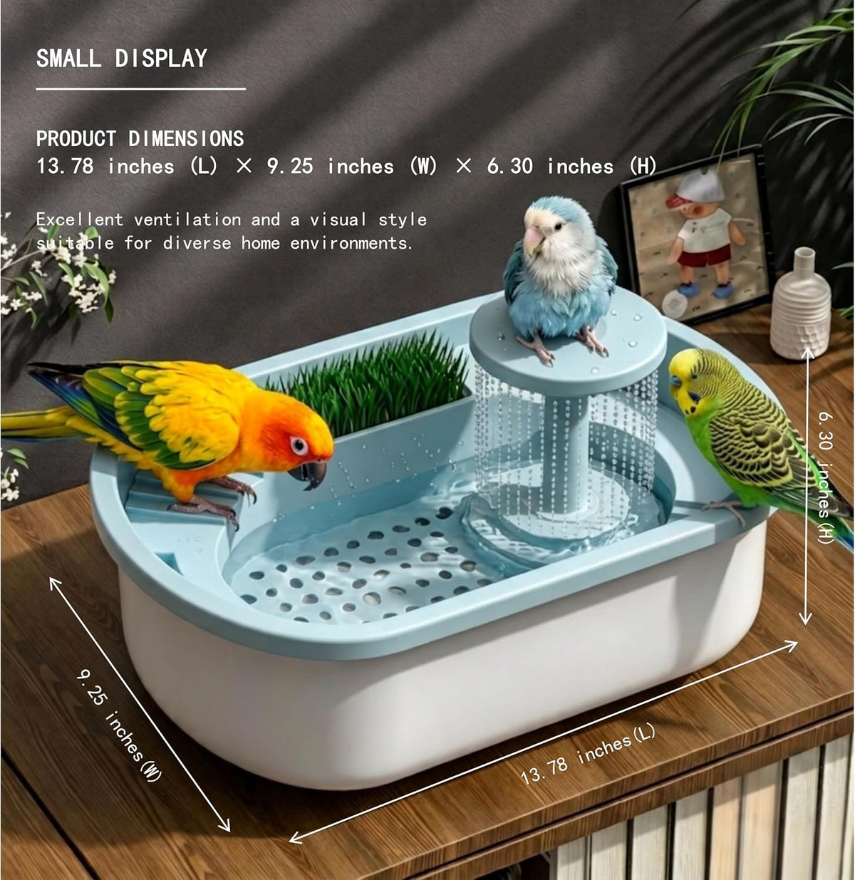 electric automatic bird bath shower circulating pump, quiet shown in use