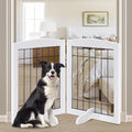 lzrs 2-panel freestanding adjustable wooden dog gate—30” tall, main product view