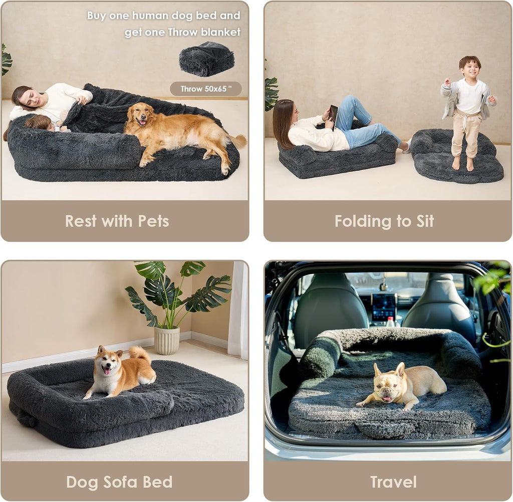 eheyciga foldable xxl dog bed for large sized, front angle view