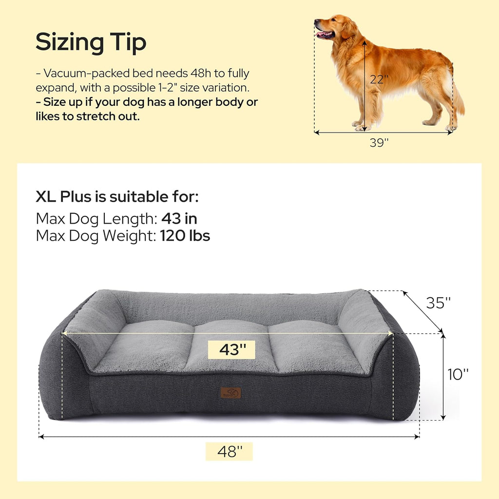 bedsure supportmax® extra thick orthopedic xl dog bed, package contents