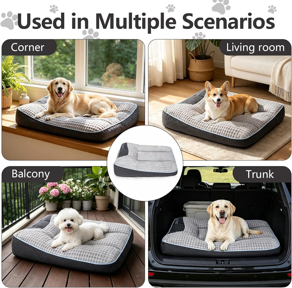 orthopedic xl dog bed for large dogs up, front angle view