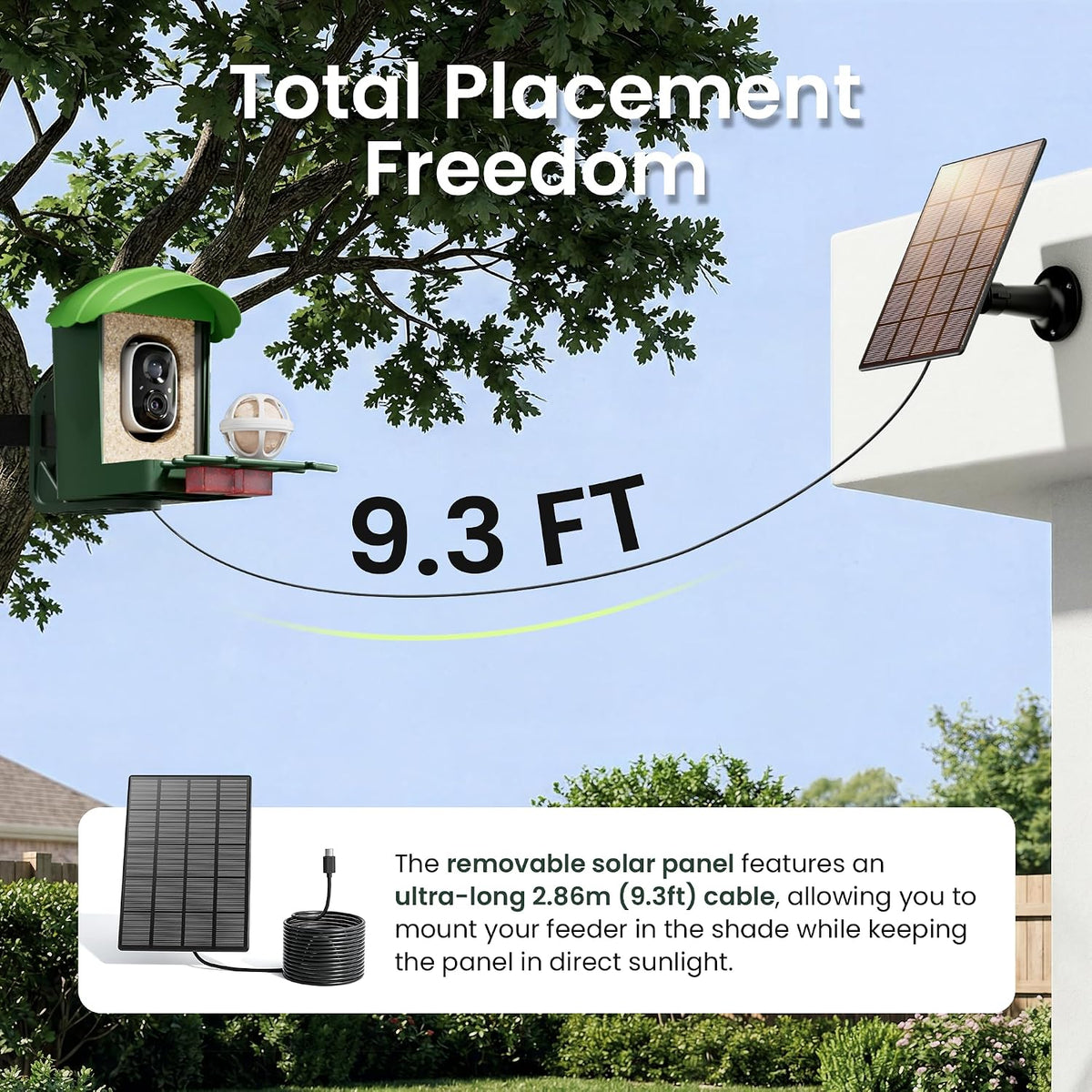 smart bird feeder with camera, 3k hd live showing dimensions