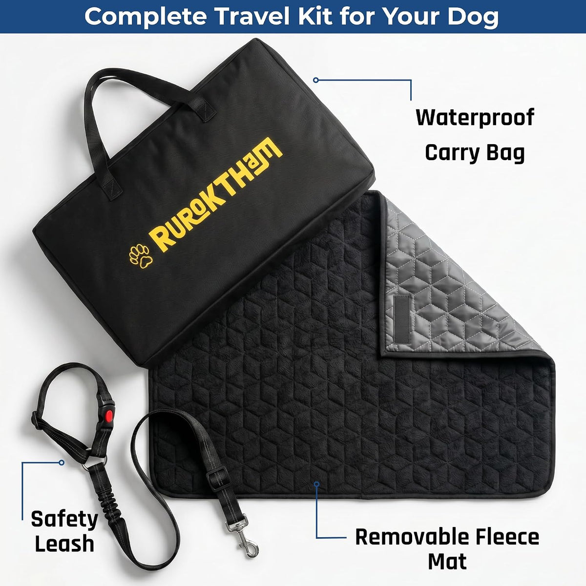 dog car seat for large medium dogs, back, side view