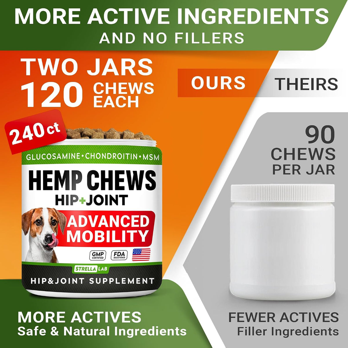 advanced joint hemp chews for dogs mobility, close-up detail