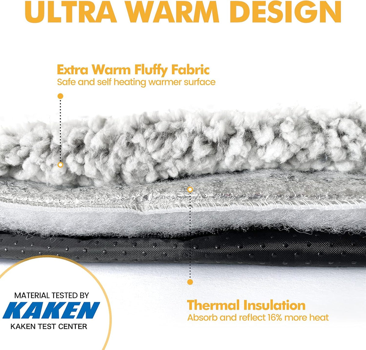 mora pets self warming cat bed self heating, close-up detail