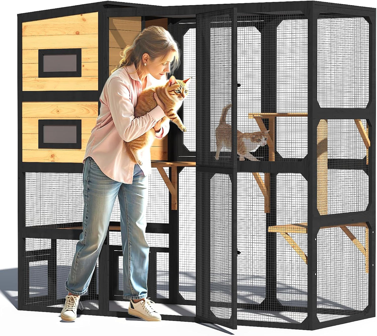 timhaka catio outdoor cat enclosure, 70 inch large, main product view