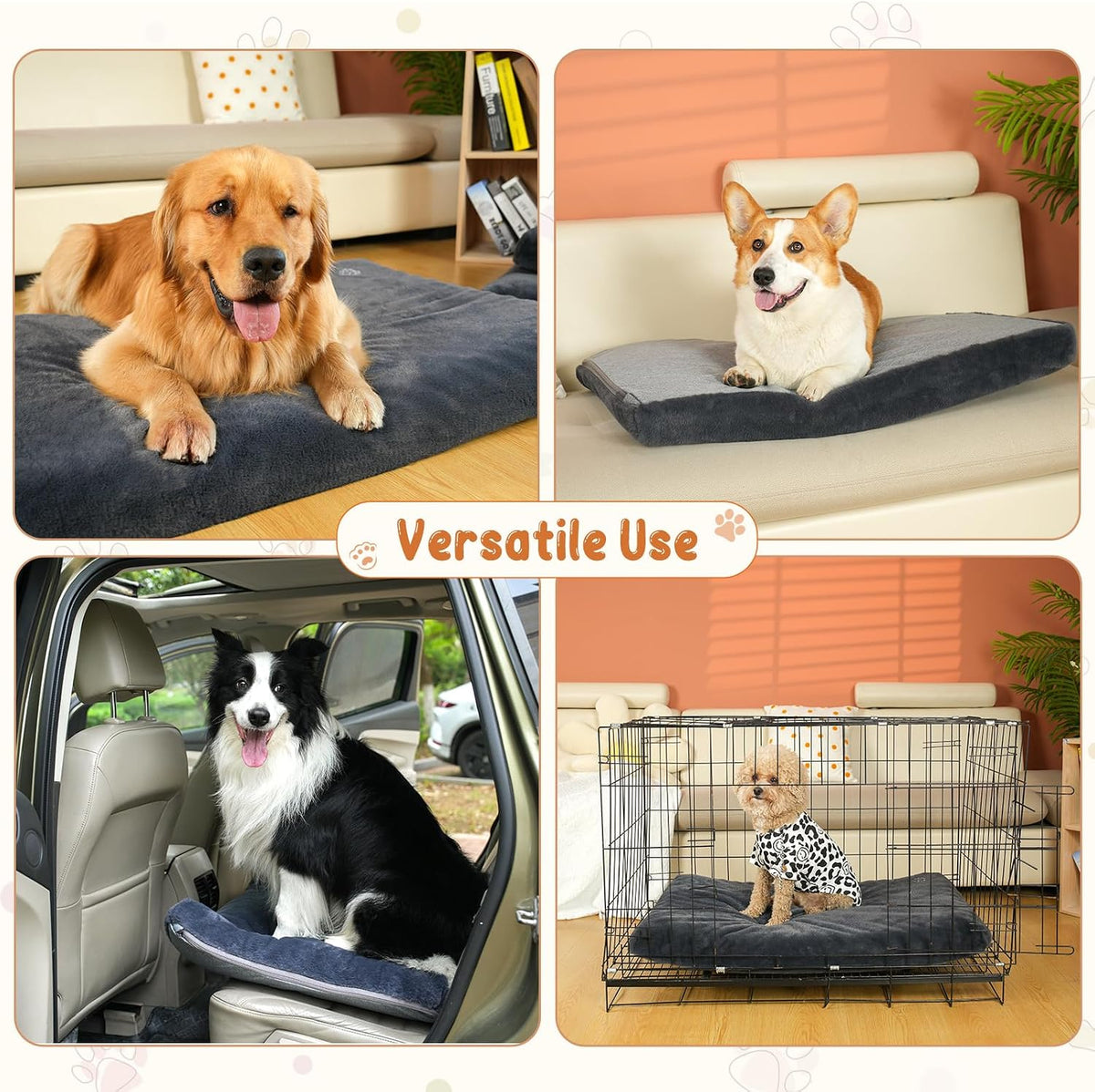 empsign dog bed mat crate pad mattress, ultra on a desk or shelf
