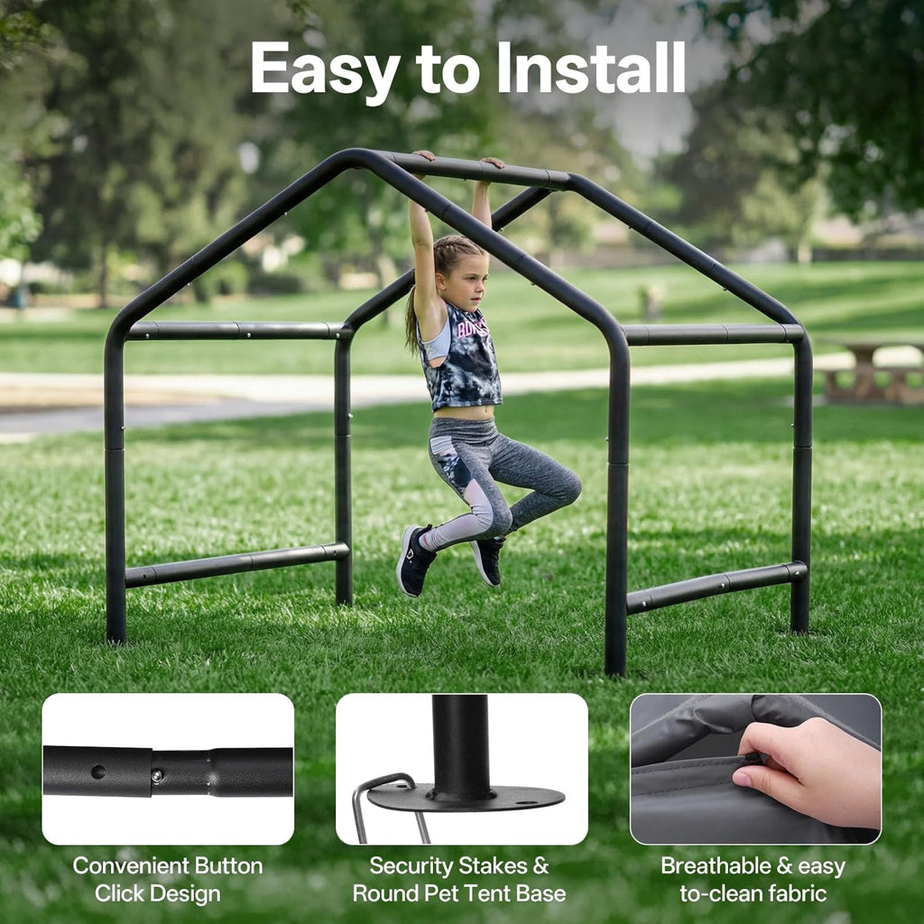 mewang small dog tent outdoor, pet shade shelter, side view