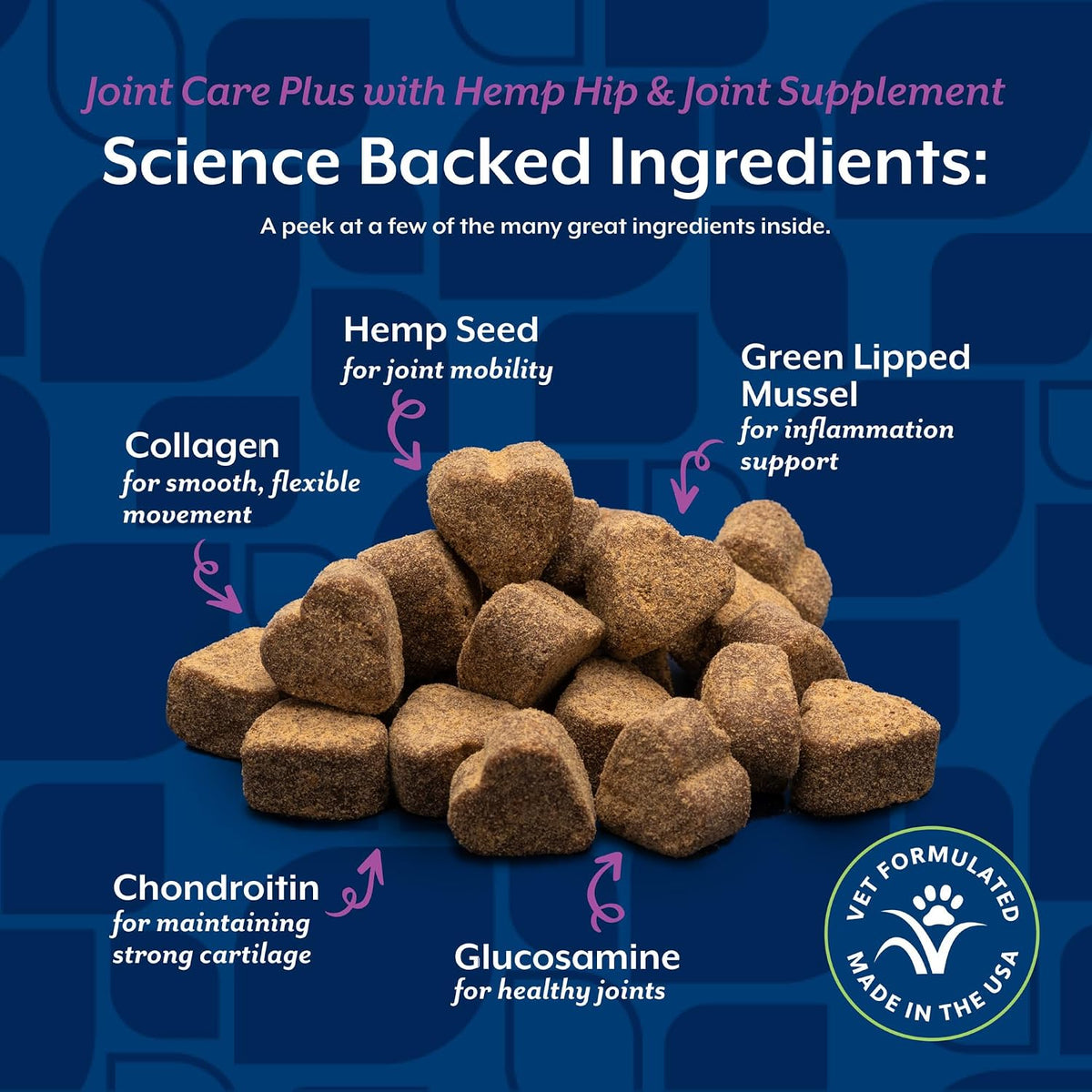naturvet hemp advanced joint health dog supplement soft showing dimensions