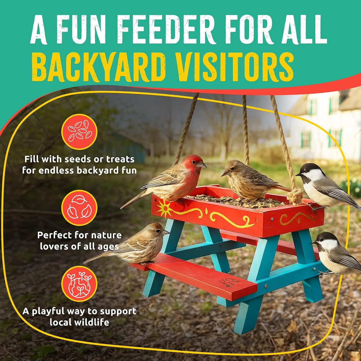 picnic table bird feeder kit, diy woodworking project, close-up detail