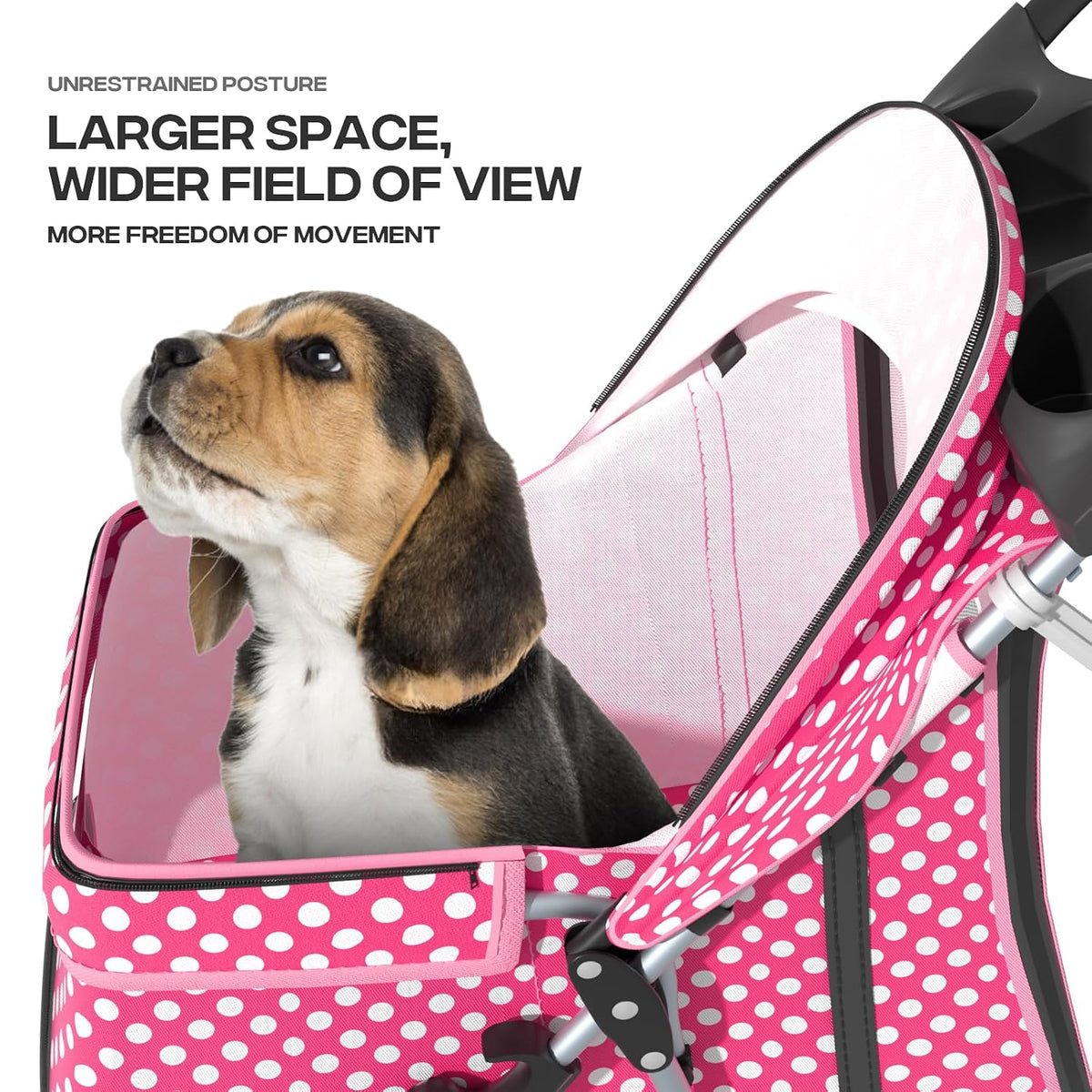 foldable 3-wheel pet stroller for dogs & cats, package contents