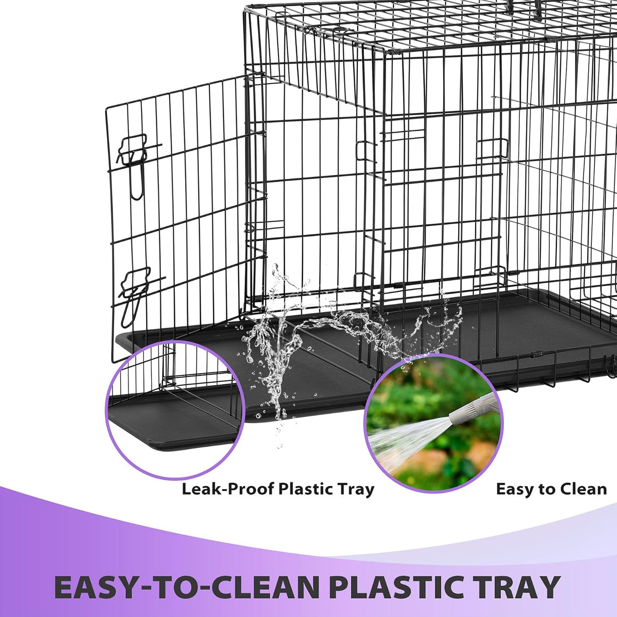 bestpet | dog crate | 48" | black showing dimensions