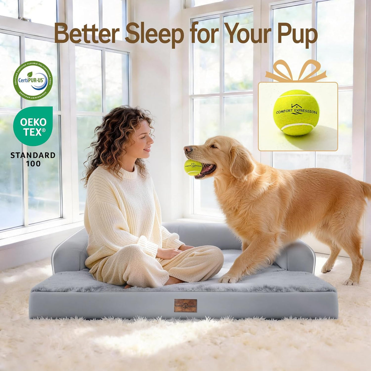 comfort expression orthopedic xl dog bed for large, package contents