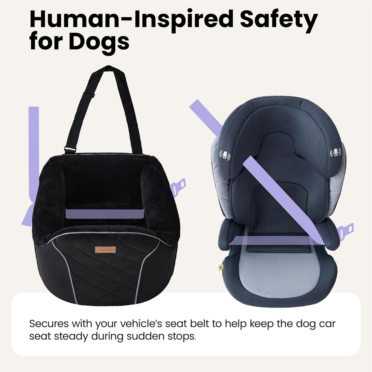 lesure dog car seats for small dogs,safety pet shown in use