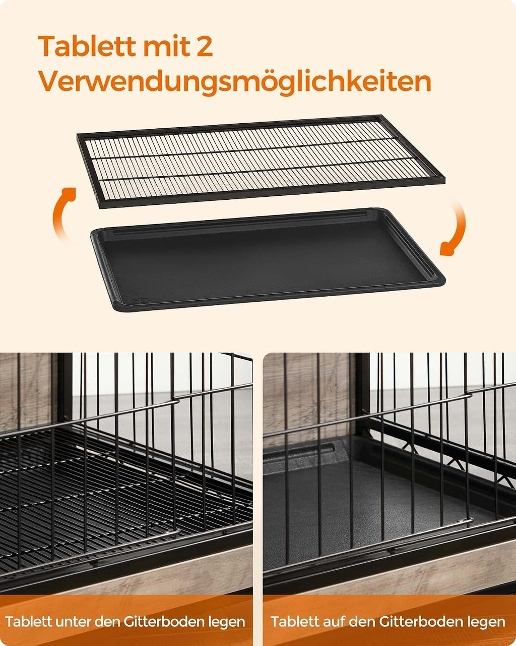 feandrea 32.5" dog crate furniture, indoor dog kennel, package contents
