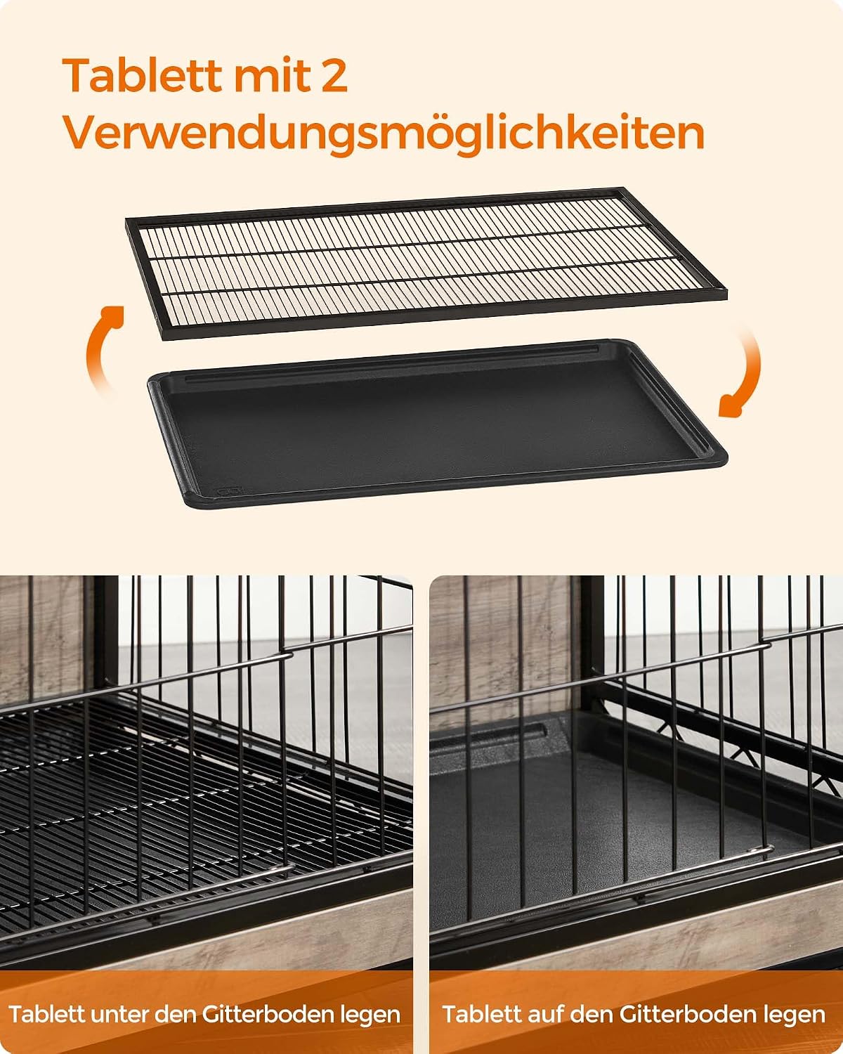 feandrea 32.5" dog crate furniture, indoor dog kennel, package contents