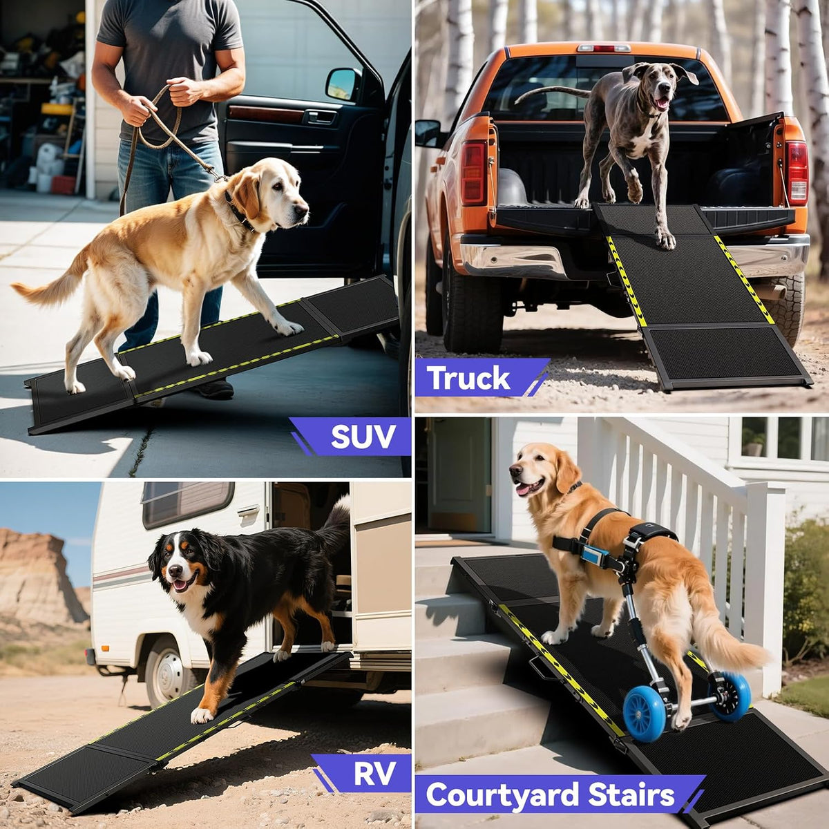 pawaboo dog ramp for car, 67″ l × on a desk or shelf