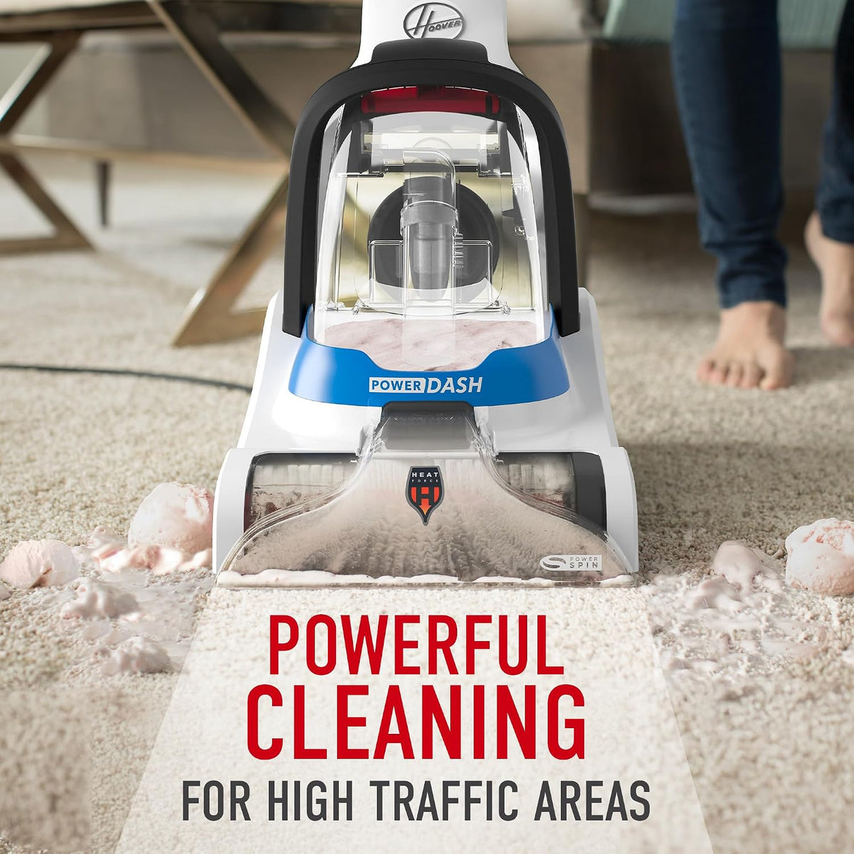 hoover powerdash pet compact carpet cleaner machine showing dimensions