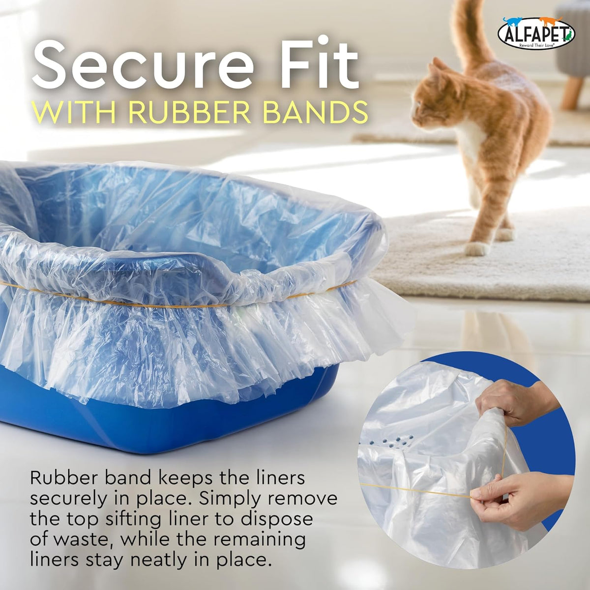 cat litter box sifting liners alfapet - extra showing dimensions