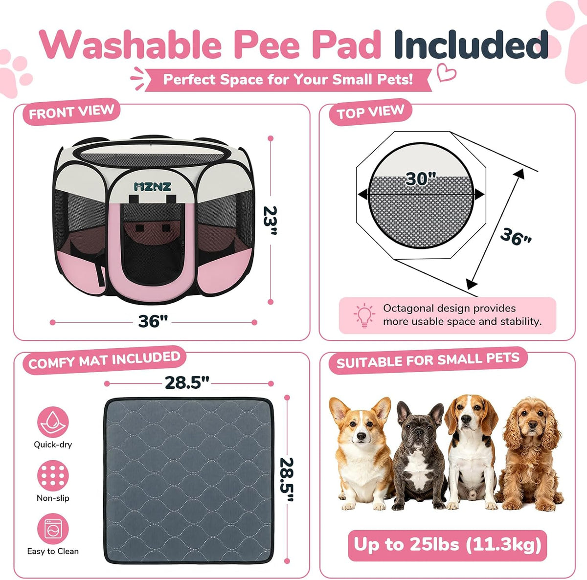 dog cat small animal puppy playpen crate with shown in use