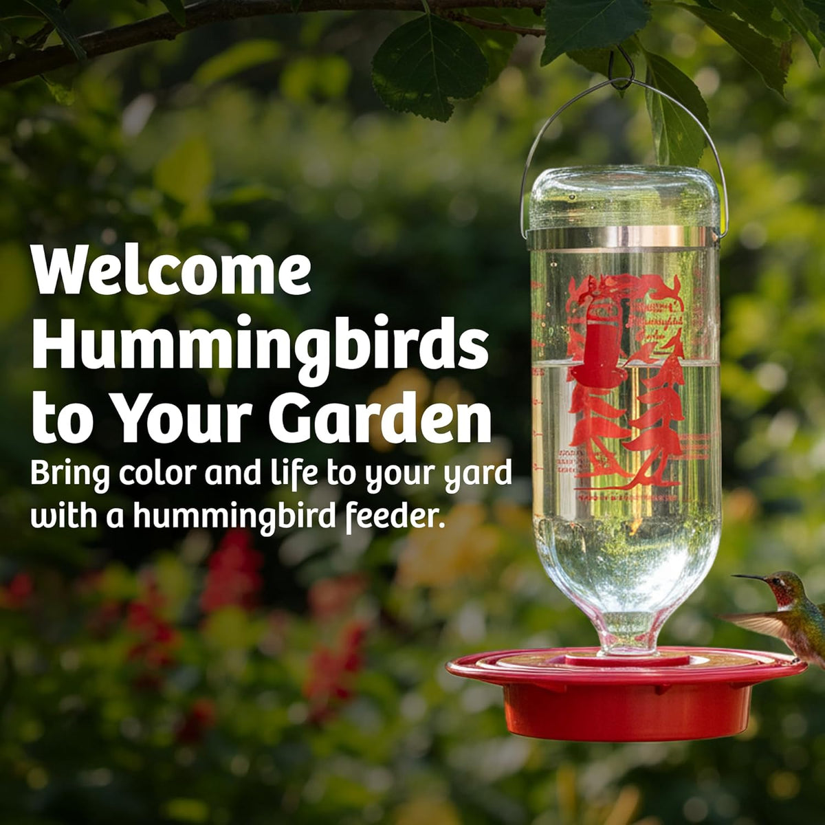 birds choice best-1 hummingbird feeder | 32oz nectar shown in use