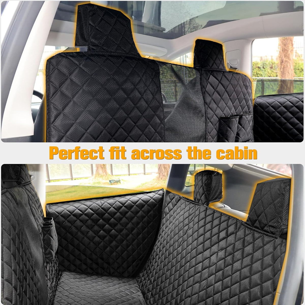peticon dog seat cover for tesla model 3 shown in use