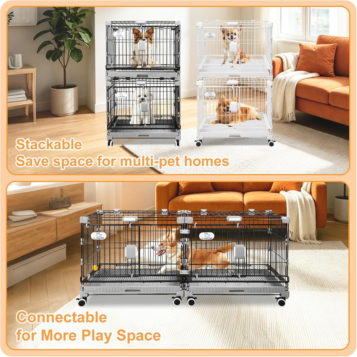 homey pet 24 inch stackable small dog crate, package contents