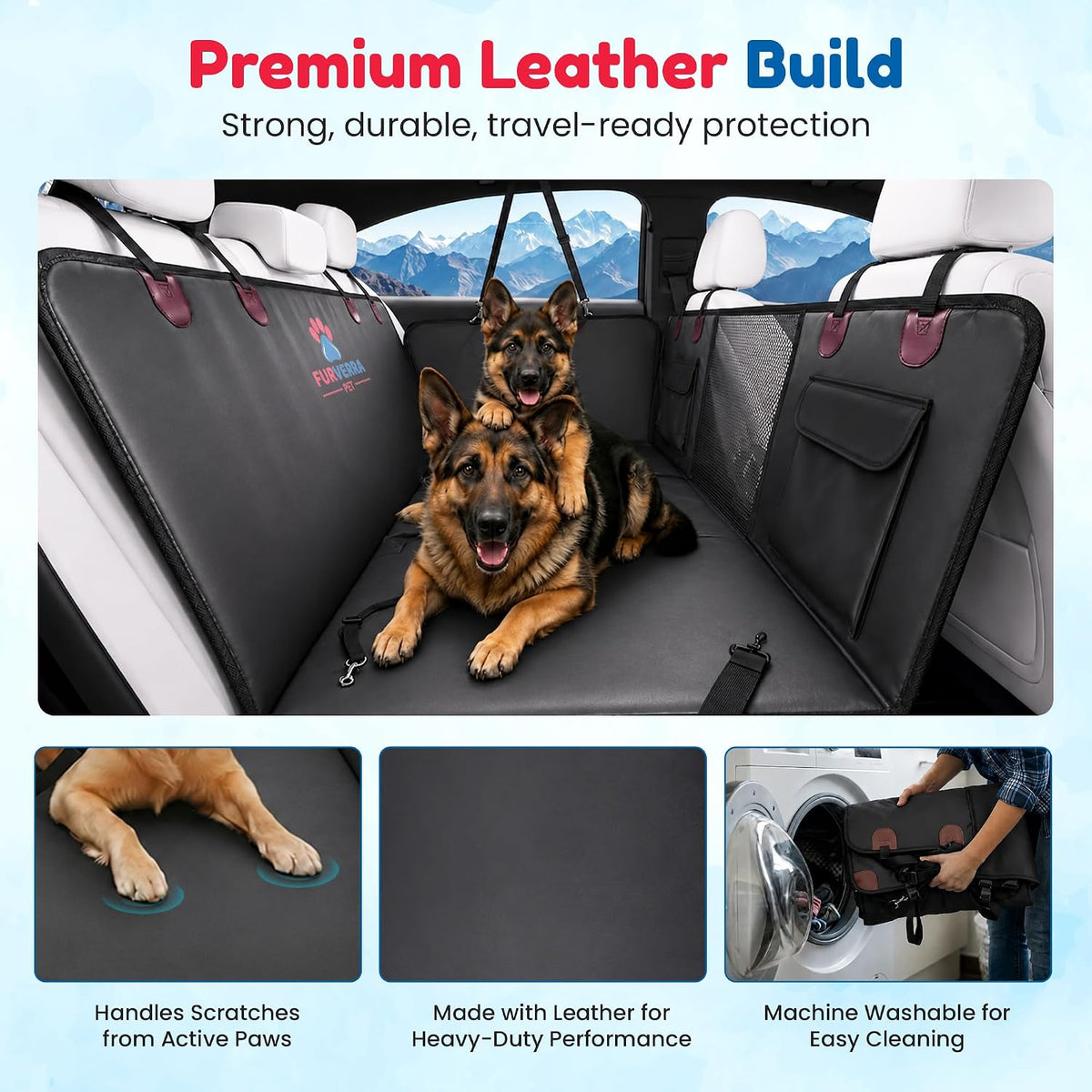 back seat extender for dogs with hard bottom showing dimensions