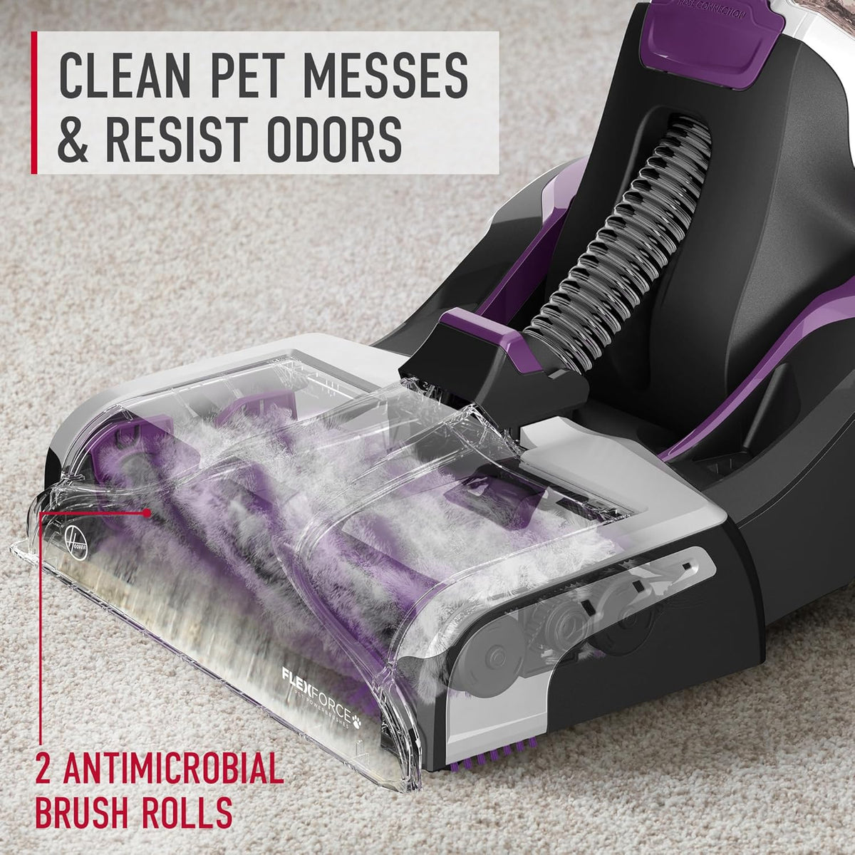 hoover smartwash pet automatic carpet cleaner machine with showing dimensions