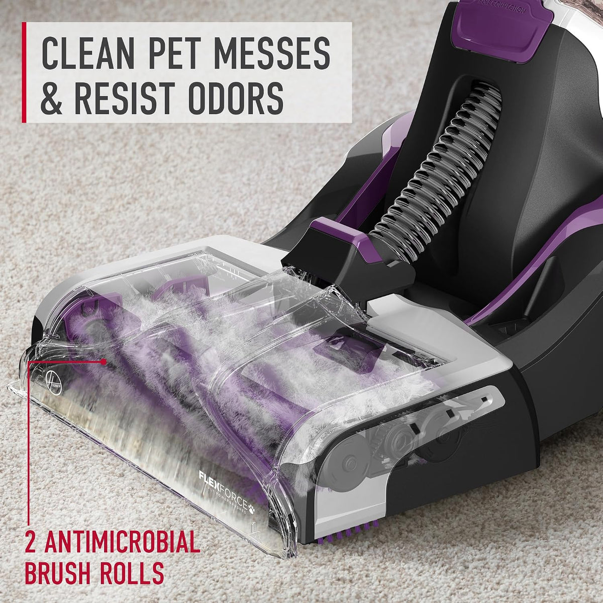 hoover smartwash pet automatic carpet cleaner machine, with showing dimensions