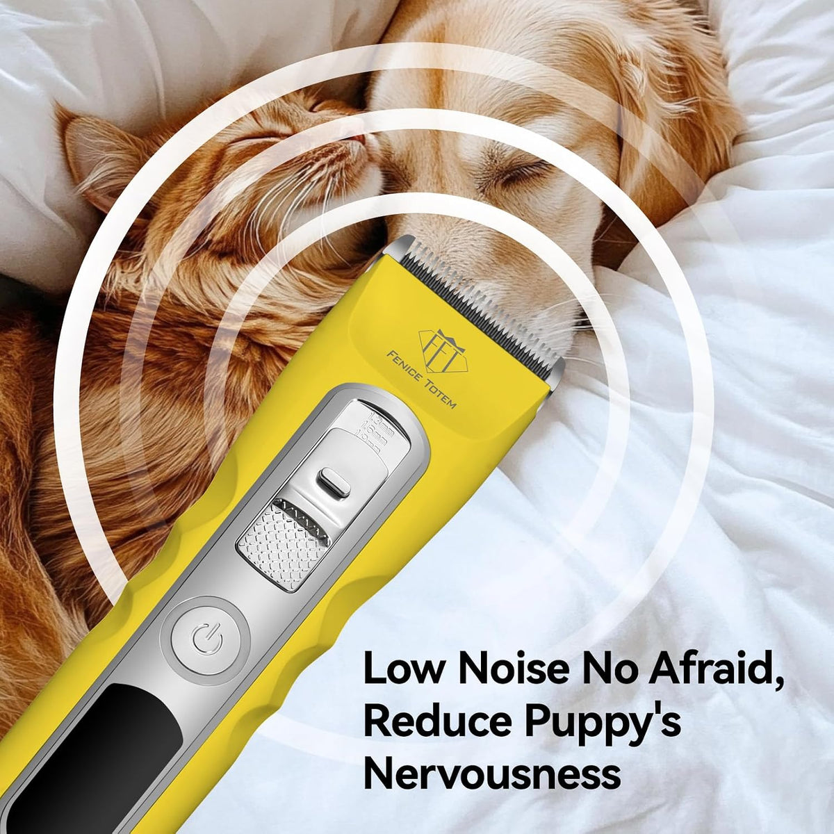 professional dog grooming clippers, cordless, 36w motor, 4000mah showing dimensions