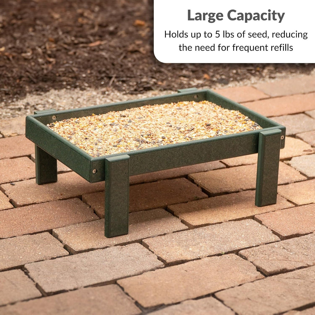 dutchcrafters amish american made platform bird feeder, free showing dimensions