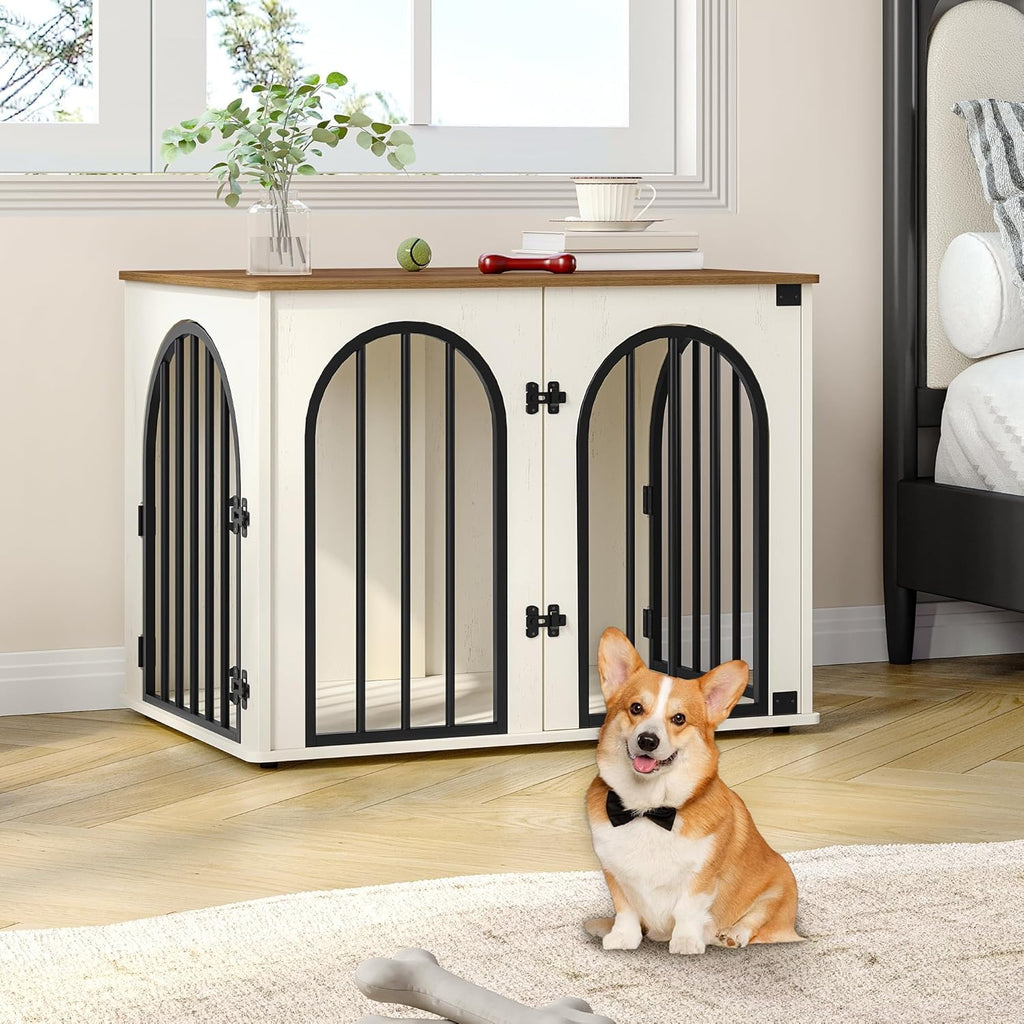 hzuaneri 31.5 in dog crate furniture,dog kennel indoor, close-up detail