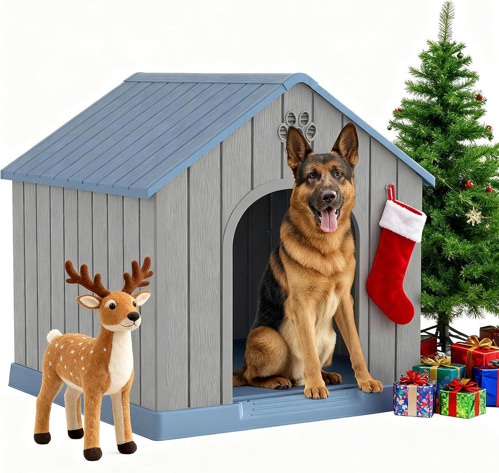 fancyango large dog house outdoor indoor for medium, view 9