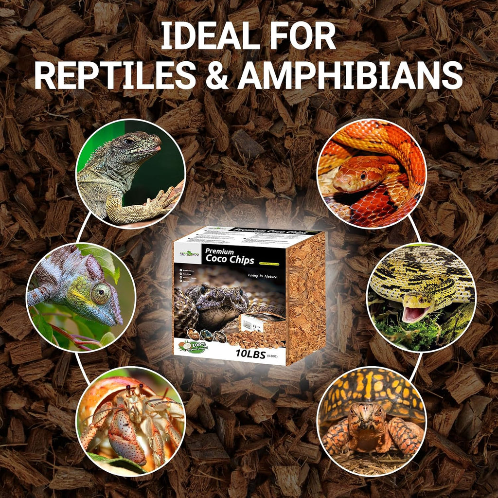 repti zoo 72 quart reptiles coconut chip substrate on a desk or shelf
